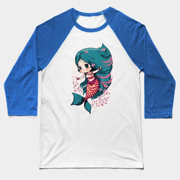 cute mermaid Baseball T-Shirt by CRAZYMAN